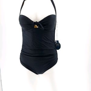 Mumu Mermaid Black Halter Style One Piece Swimsuit